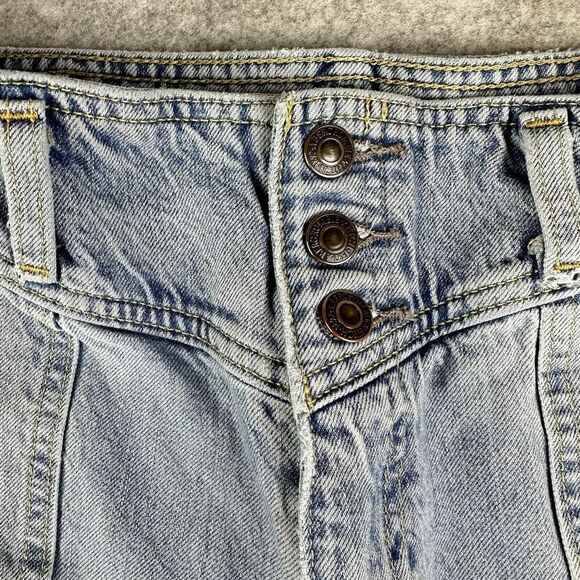 Abercrombie Fitch Bareback Jeans Womens 25 Front Yoke Light Wash Raw Uneven Hem* - Picture 4 of 16